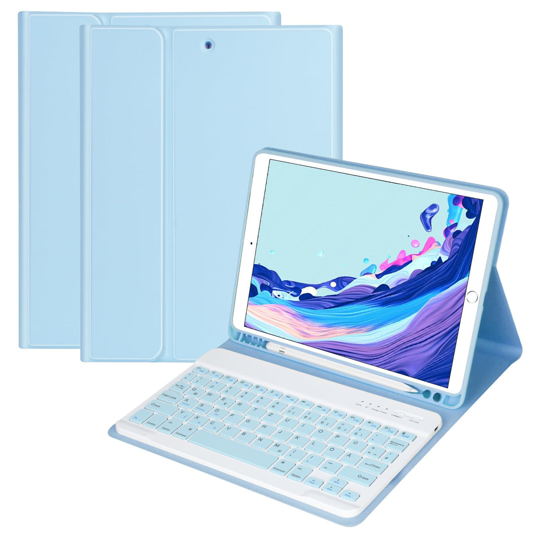 Tastatur Hülle 10.2 Zoll für IPad 9th Gen 2021/8th Gen 2020/7th Gen 2019/IPad Air 3 Gen 2019/IPad Pr