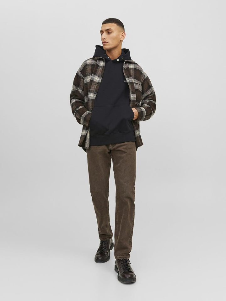 JACK & JONES Male Kapuzenpullover Gedruckt Kapuzenpullover S Schwarz, S Schwarz
