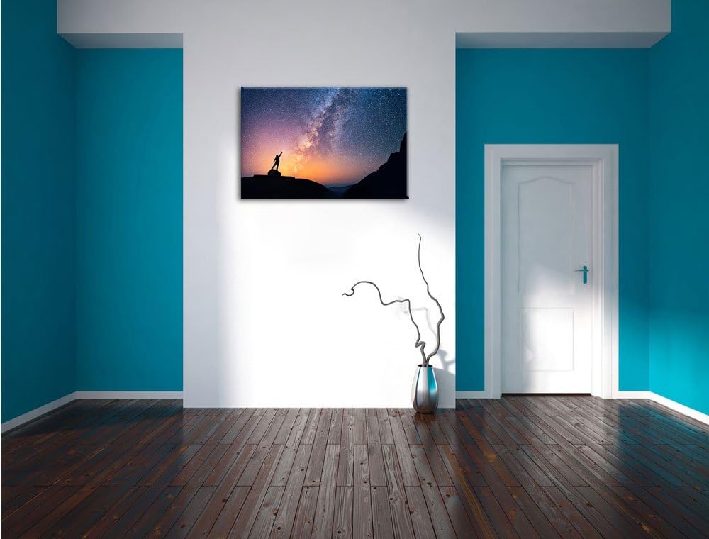 Sternenfänger Milchstrasse, Format: 100x70 auf Leinwand, XXL riesige Bilder fertig gerahmt mit Keilr