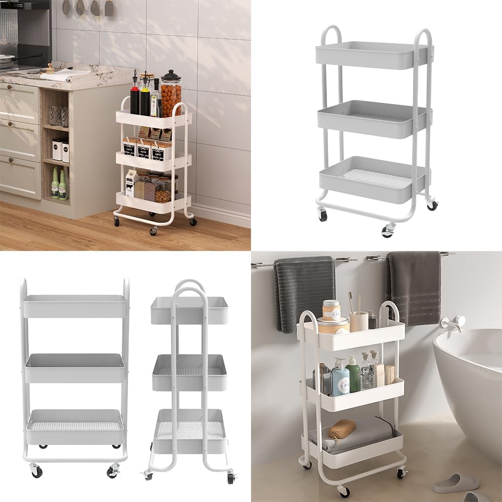 Vicco Rollregal Tron, rollbare Küchen-Minibar, Weiss, 45.9 x 78.7 cm Weiss 45,9x78,7x34 cm, Weiß