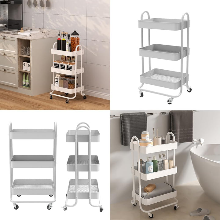 Vicco Rollregal Tron, rollbare Küchen-Minibar, Weiss, 45.9 x 78.7 cm Weiss 45,9x78,7x34 cm, Weiß