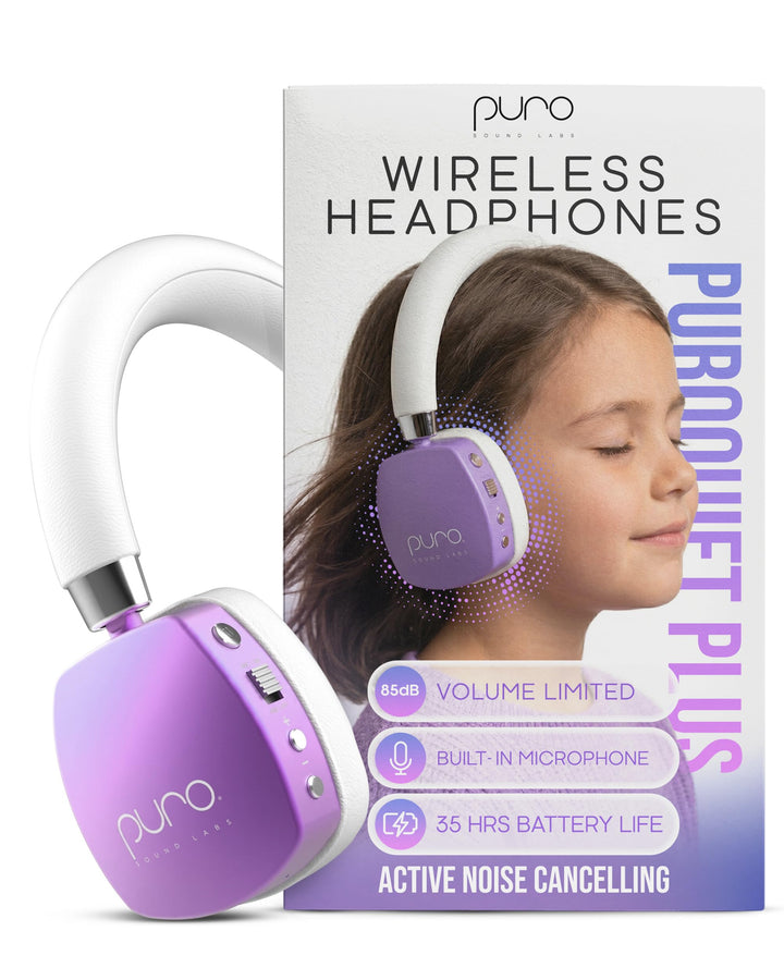 Puro Sound Labs PuroQuiet Plus Lautstärkebegrenzte On-Ear Active Noise Cancelling Bluetooth Kopfhöre