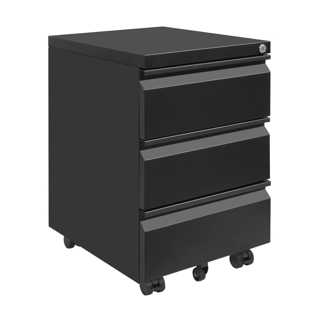 LVSTEEL Rollcontainer, Aktenschrank Abschliessbar mit 4 Schlüsseln, Büroschrank aus Metall, Aktensch