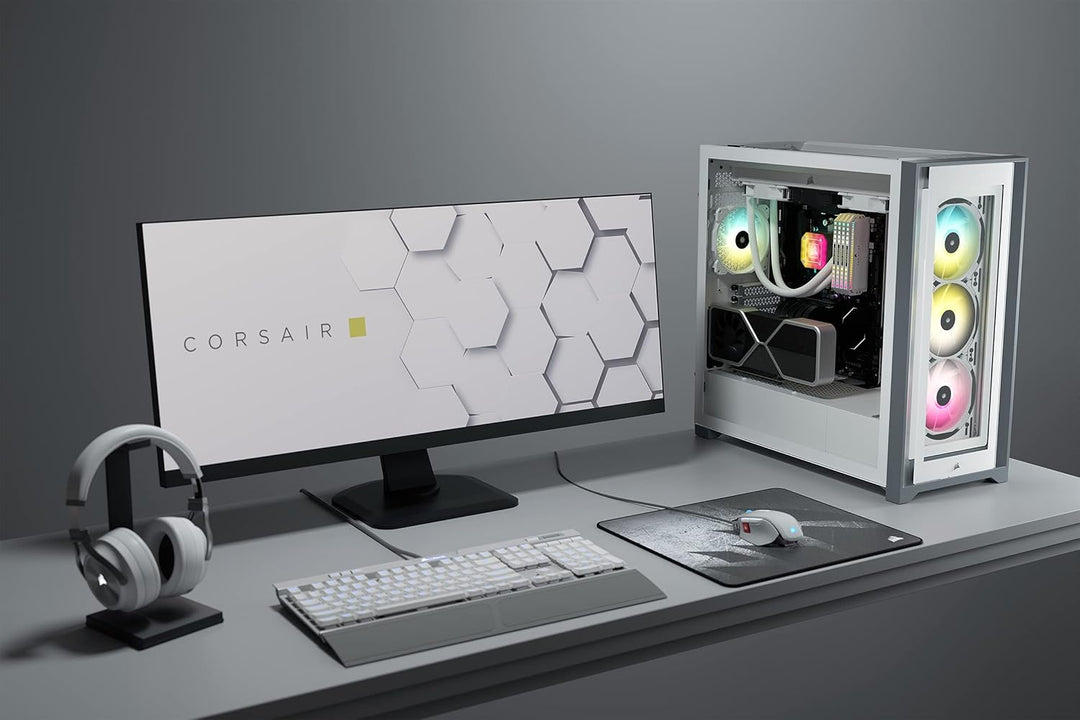 Corsair iCUE 5000X RGB Mid-Tower-ATX-PC-Smart-Gehäuse mit Gehärtetem Glas (Vier Paneele aus Gehärtet