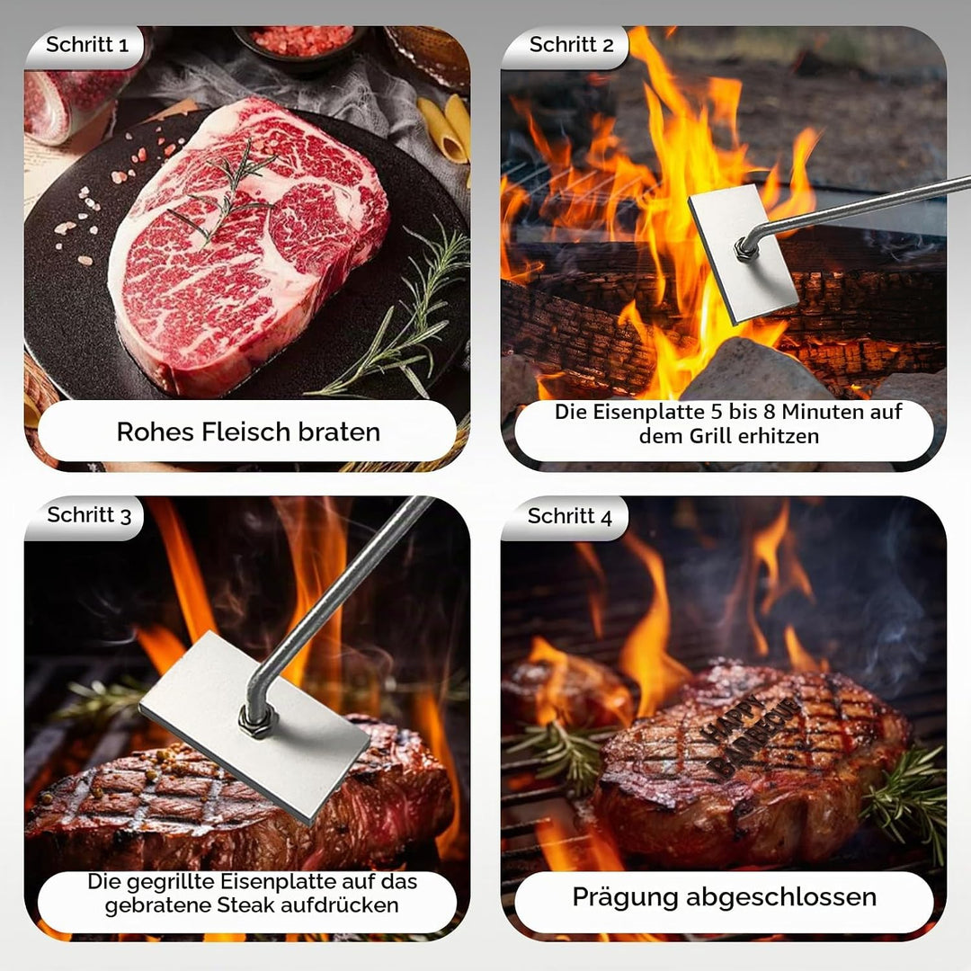 Brennstempel für Holz, Brandeisen für Holz mit Austauschbaren Buchstaben BBQ Grill Brandeisen Person