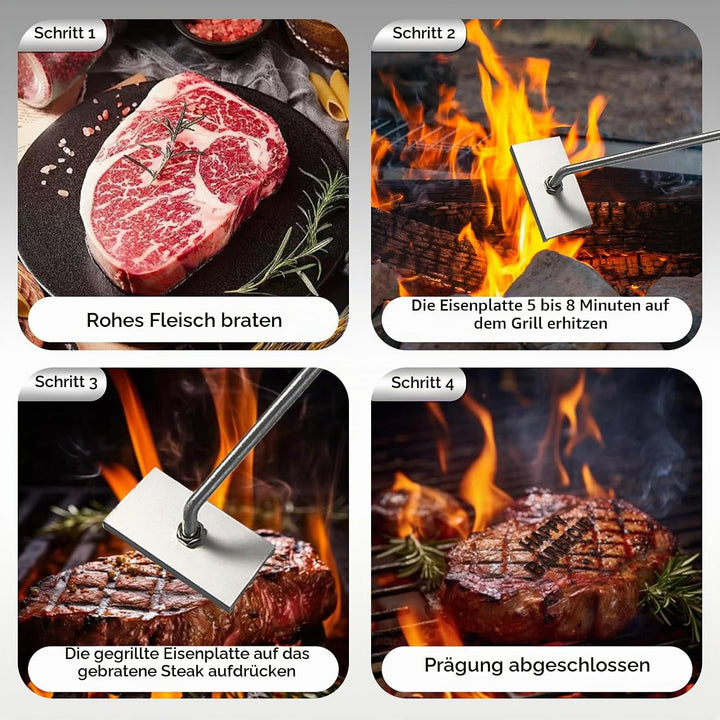 Brennstempel für Holz, Brandeisen für Holz mit Austauschbaren Buchstaben BBQ Grill Brandeisen Person