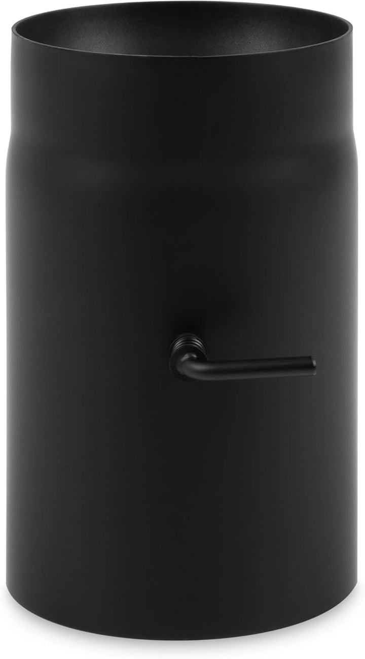 Ø 150 mm - Ofenrohr 25 cm mit Drosselklappe Schwarz Ofenrohr 25 cm mit Drosselklappe Ø 150 mm Schwar