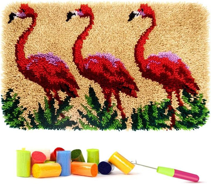 ROCKY&CHAO Knüpfteppich Zum Selber knüpfen, Knüpfsets Latch Hook Kit Selbst Knüpfen Set für Kinder u