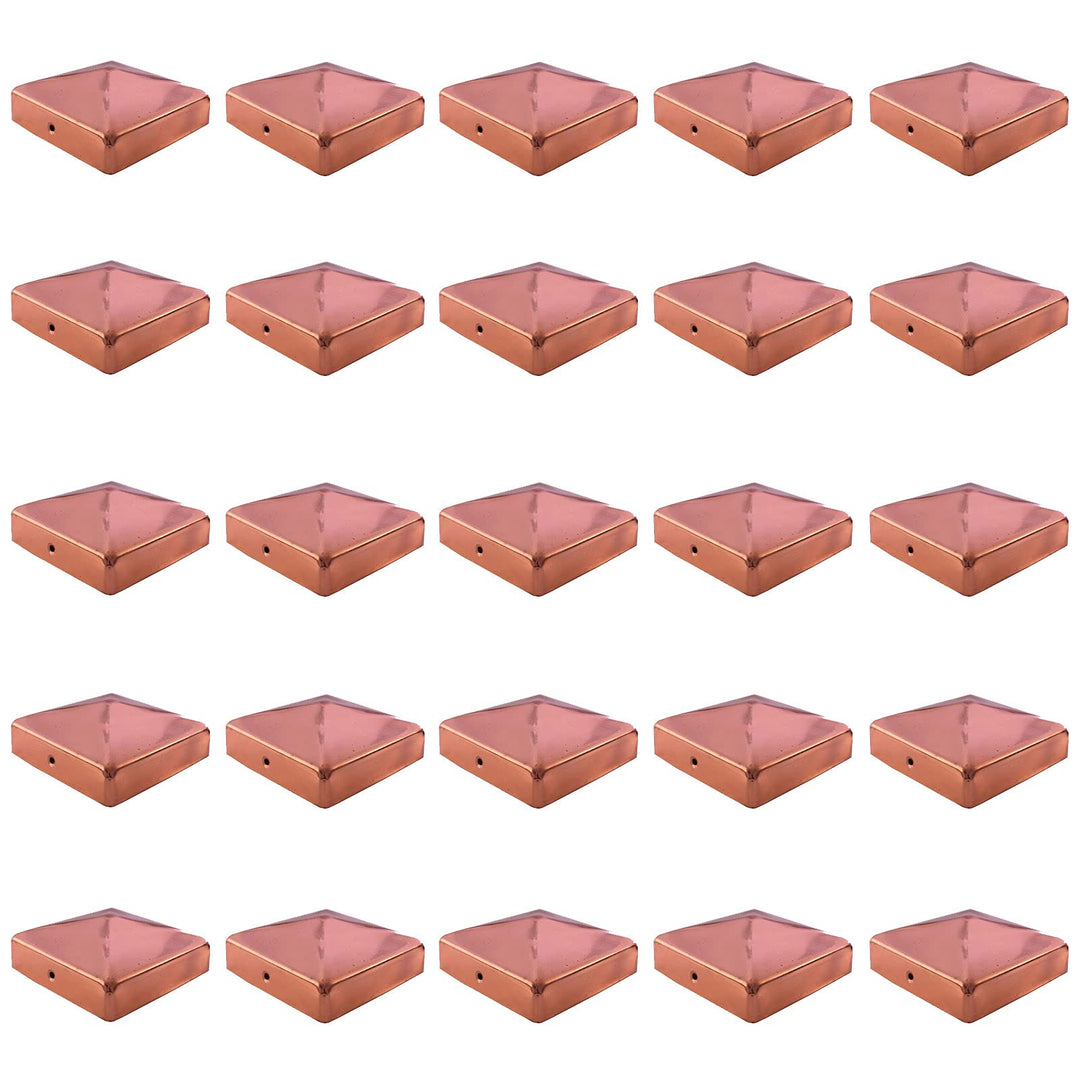 25x Pfostenkappe Kupfer Pyramide/Kugel (71 x 71 mm Pyramide), 71 x 71 mm Pyramide