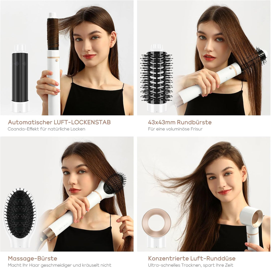 5 IN 1 MaxAIR Styler, PARWIN PRO BEAUTY Haartrockner Warmluftbürste Set, Rundbürstenföhn, Lockenstab