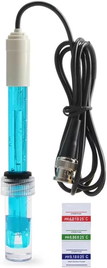 Lecreatekit pH/ORP Ersatzsonde mit BNC-Stecker, 0-14 pH-Bereich, 300 cm Kabel, ABS-Körper, für Labor