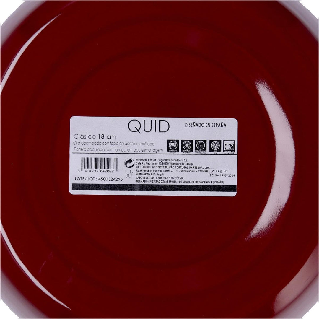 Quid Classic – Kochtopf, bauchig mit Deckel 18 cm | Braun, Karbonstahl, runde Form, glatte Oberfläch