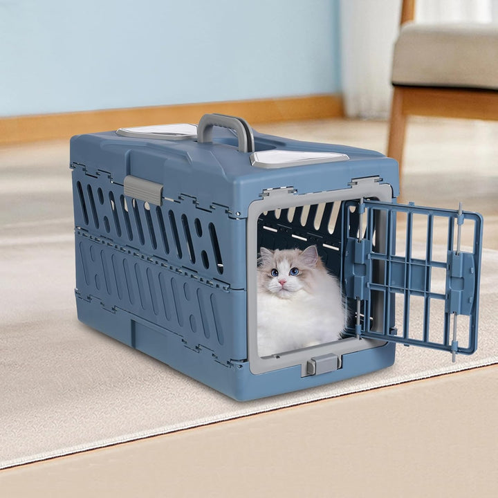 Transportbox Katze Gross, Faltbar Katzentragetasche Transporttasche mit Rutschfestes Mesh-Pad, Trans
