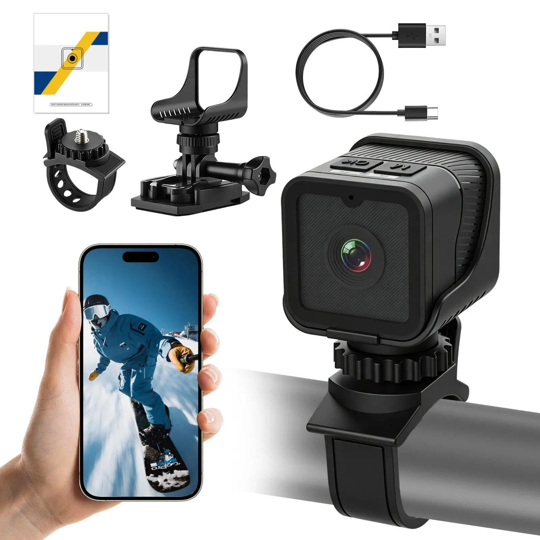 Mini Action Cam WiFi, 1080P HD &amp; 120° Weitwinkel Sportkamera, Dashcam Fahrrad für Helm und Fahrrad M