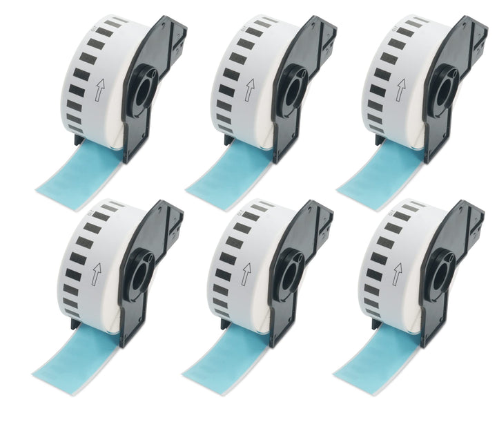 BETCKEY - 6 Rollen DK-22210 Endlosetiketten (Papier) Kompatibel mit Brother, 29mm x 30.48m, 6 Farbig