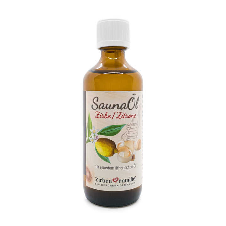 Zirben Familie® Saunaaufguss Zirbe &amp; Zitrone 100ml | Saunaöl aus Zirbelkiefer | Sauna Aufgussmittel