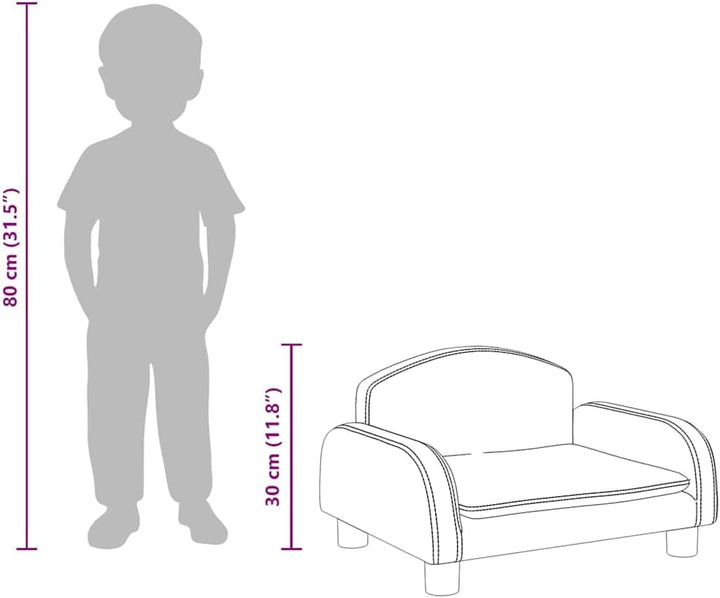 vidaXL Kindersofa Creme 50x40x30 cm Kunstleder 50 x 40 x 30 cm Creme, 50 x 40 x 30 cm Creme