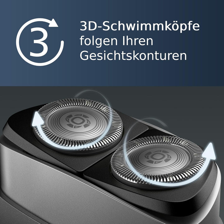 Mini Philips Rasierer, elektrischer Nass- und Trockenrasierer für unterwegs, ComfortCut-Klingensyste