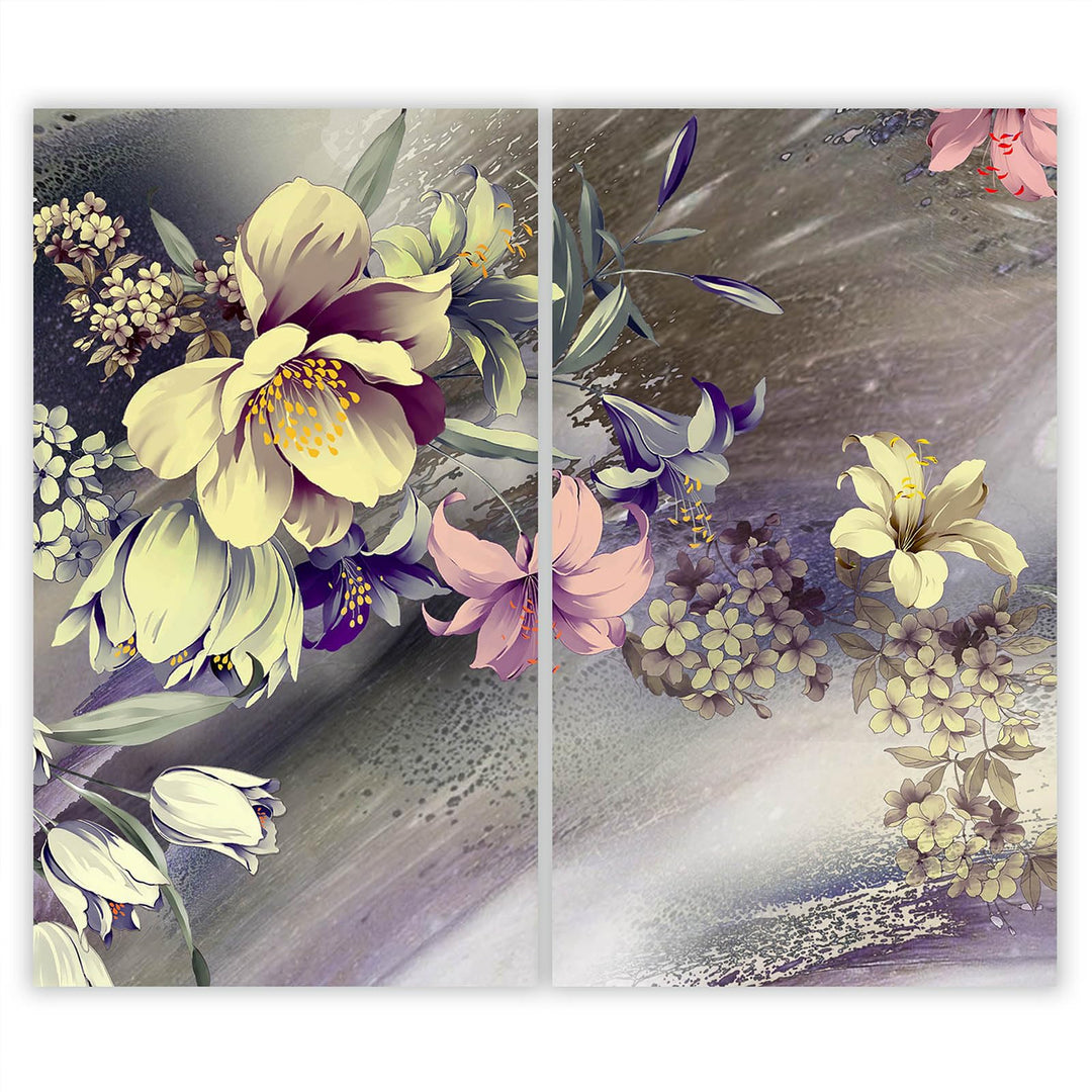 SmartDecoration Herdabdeckplatte Ceranfeldabdeckung aus Glas 2 x 30x52 cm Zweiteilig Motiv "Bild" Gr