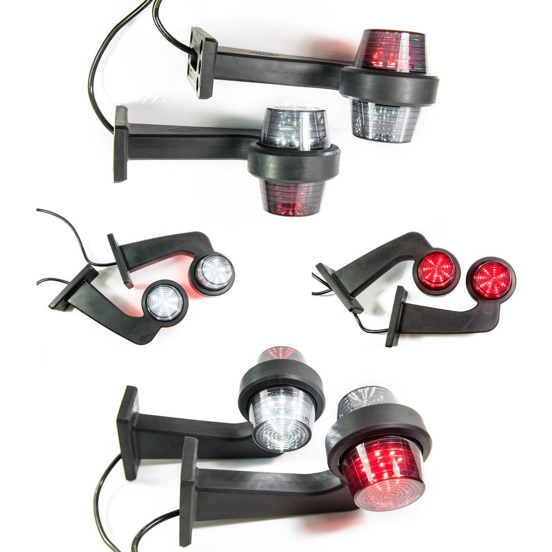 2 x LED Gummi Begrenzungsleuchte Seitenleuchte 12V 24V mit Old School STYLE DARK Graphite Positionsl