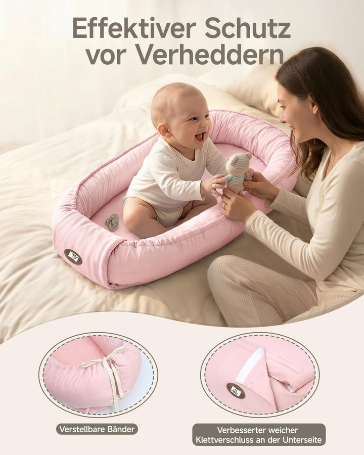 Babynest Neugeborene 95x56cm,Vollständig Abnehmbar Nestchen Baby,0-6 Monate | Babynestchen Neugebore