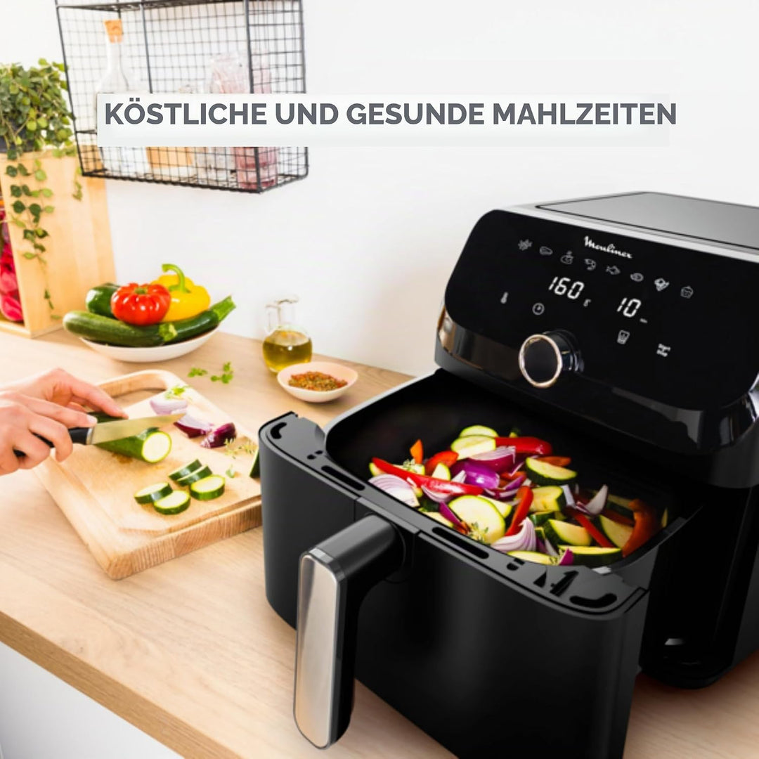 Moulinex Luftfritteuse, sehr grosses Fassungsvermögen von 7,5 l, 8 voreingestellte Programme, kompak