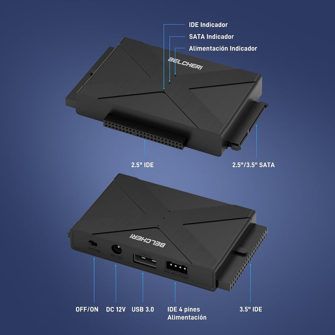 USB 3.0 auf IDE- und SATA-Adapter, externer Festplattenadapter für universelle 2,5 oder 3,5 Zoll SAT