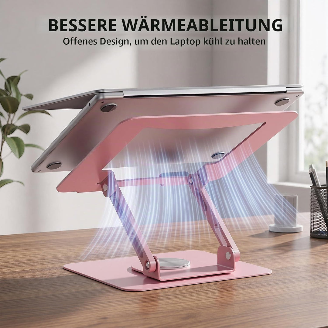 SOUNDANCE Laptopständer mit 360° drehbarer Basis, Ergonomische Computererhöhung für Schreibtisch, Ei