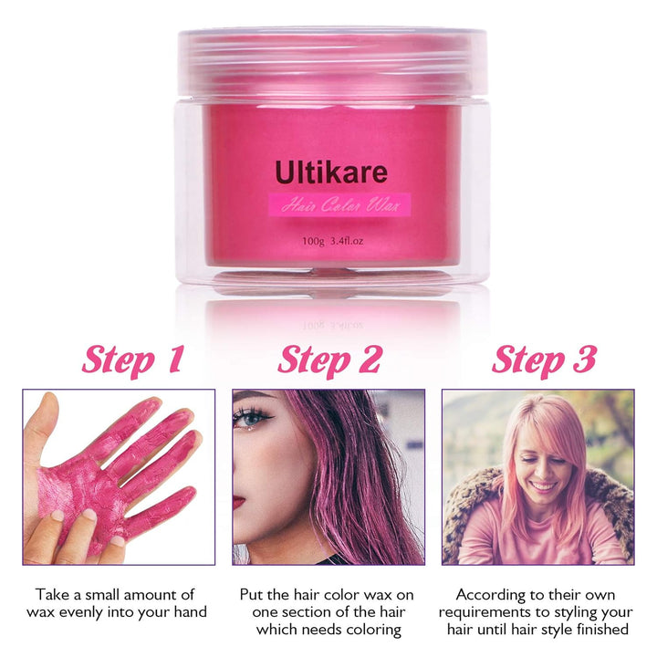 Haarfarbe Wachs,Ultikare Temporäre Haarfärbemittel, Instant Hair Dye Cream Mud Washable Natürliche H