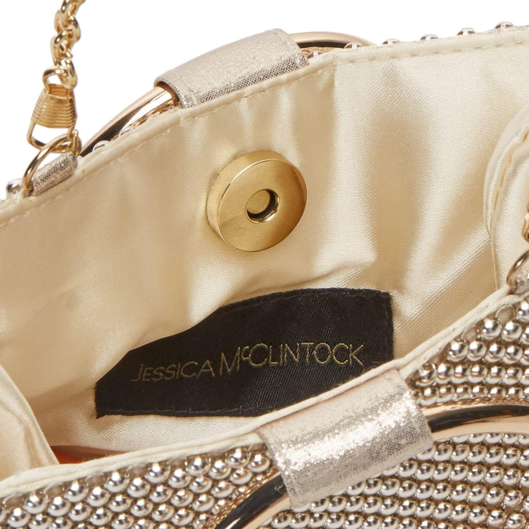 Jessica McClintock Damen Womens Gwen Ball Mesh Ring Wristlet Pouch Clutch Handtasche Einheitsgrösse