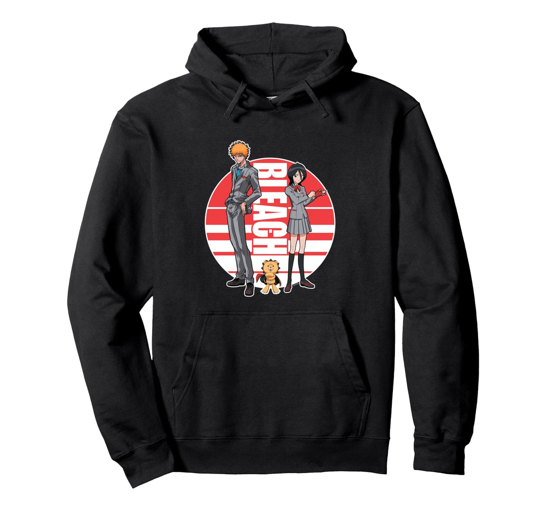 Bleach Ichigo Rukia und Kon rundes Logo Pullover Hoodie