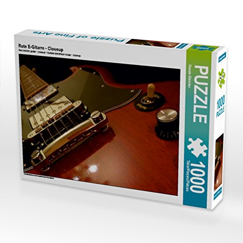 CALVENDO Puzzle Rote E-Gitarre - Closeup 1000 Teile Lege-Grösse 64 x 48 cm Foto-Puzzle Bild von Rena
