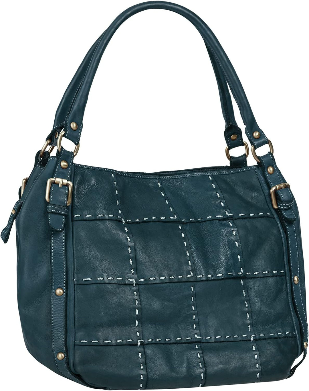 Samantha Look Shopper Echt Leder Damen - 021779 Blau, Blau