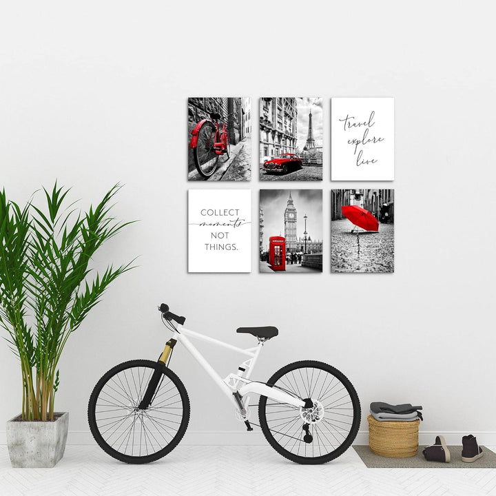 Novart Set Wandbilder - KEIN EXTRA RAHMEN BENÖTIGT - Wohnzimmer Schlafzimmer - Bilder Modern London