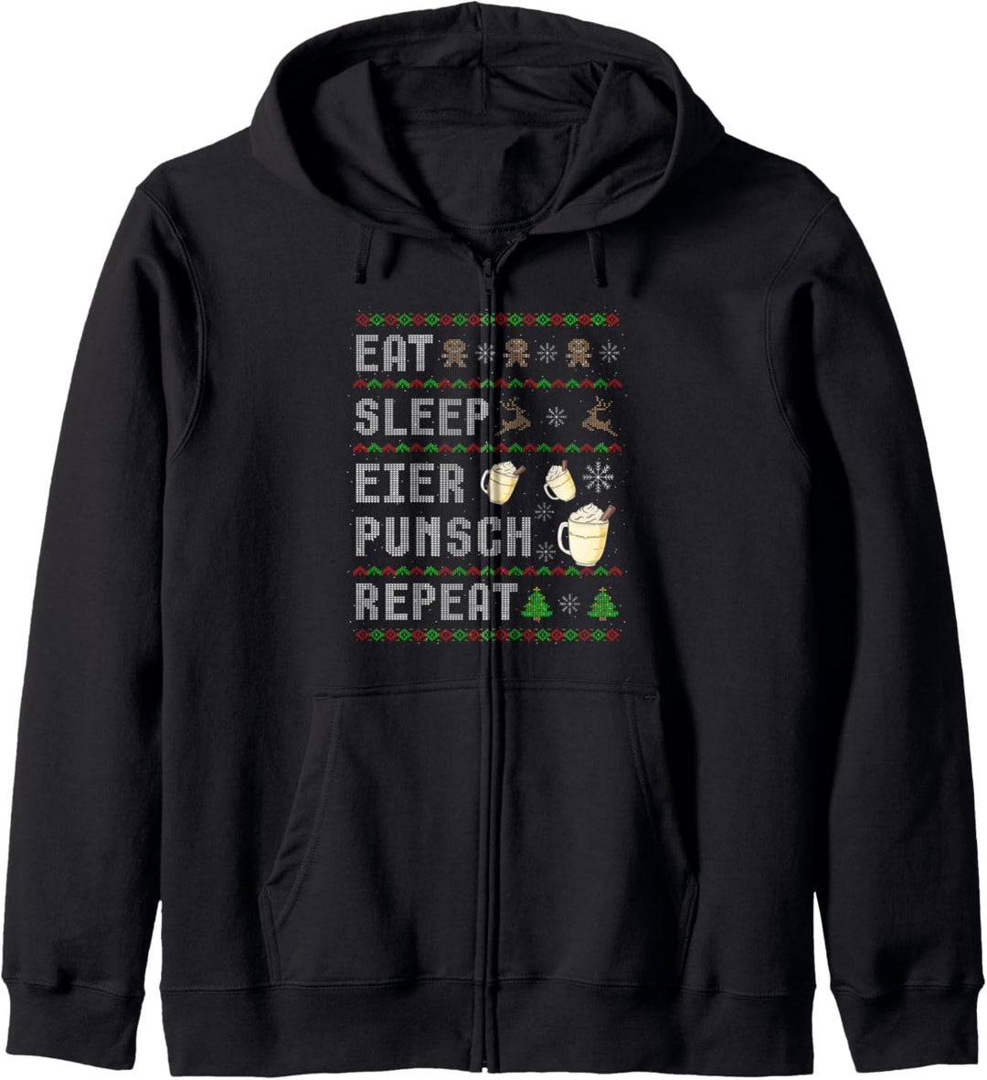 Witziges Eierpunsch Ugly Christmas Weihnachten Eggnog Kapuzenjacke