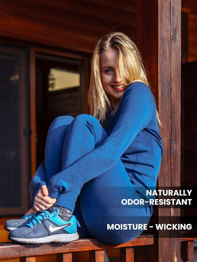 Merino Wolle Thermounterwäsche Damen - Merino Unterhose Damen Merino Leggings + Wollsocken XS 250 De