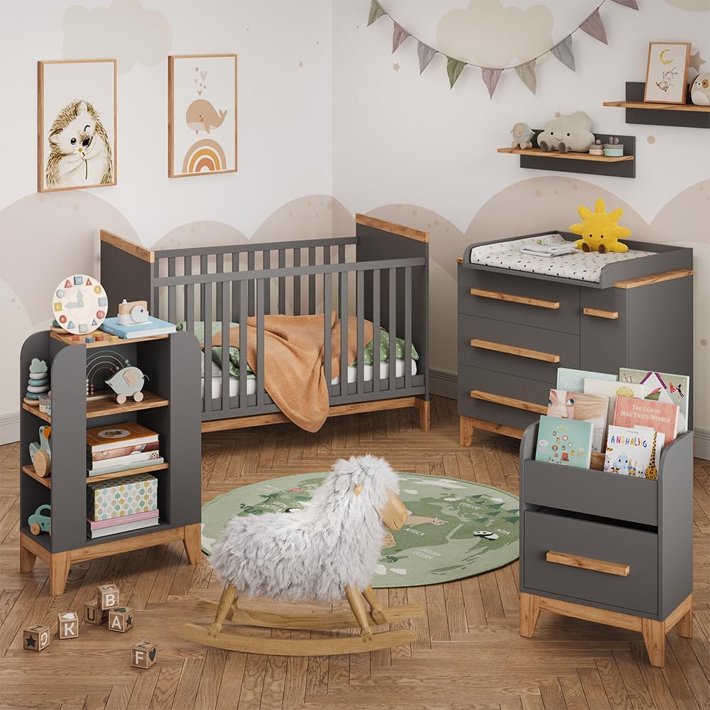VitaliSpa Kinderregal Malia, Artisan/Grau, 60 x 88 cm mit 9 fächern, mit höhenverstellbaren Einlegeb