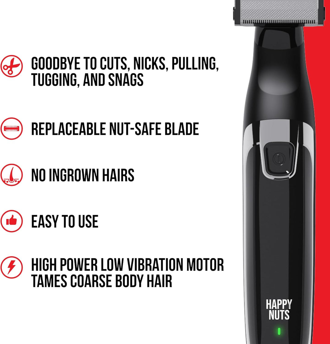 HAPPY NUTS The Ballber™ Electric Body Hair Trimmer for Men - Mens Body Groomer Kit for Privates - IP