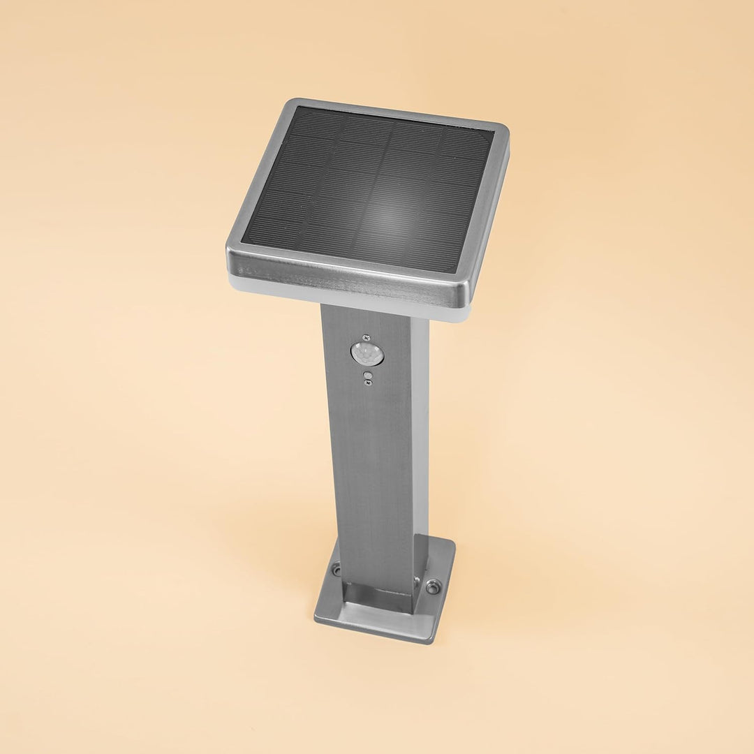 esotec Solar Gartenleuchte Standleuchte Amalia 44 mit Bewegungssensor, Edelstahl Glanz, 3 Betriebsmo