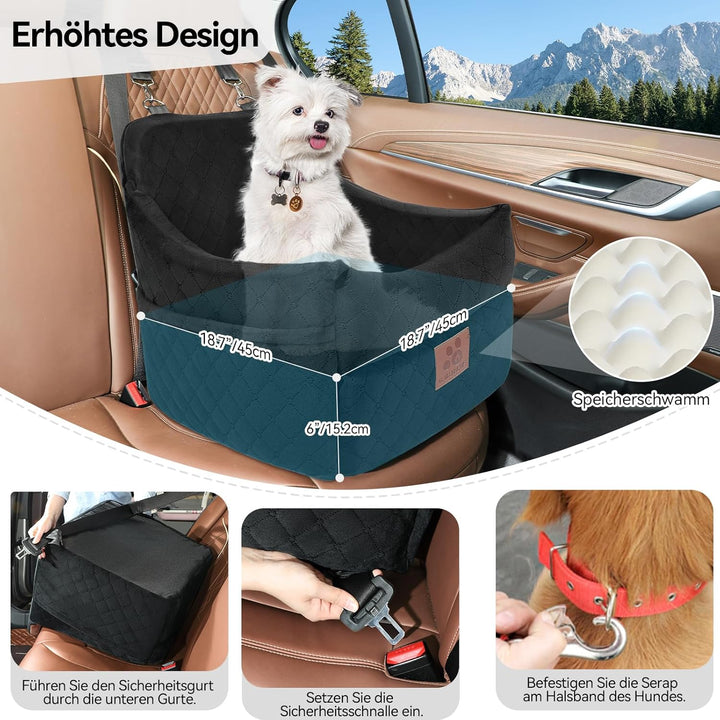 Hunde-Autositz für kleine/mittlere Hunde, Hundeautositz mit Dicker Polsterung unter 35 Pfund, Abnehm