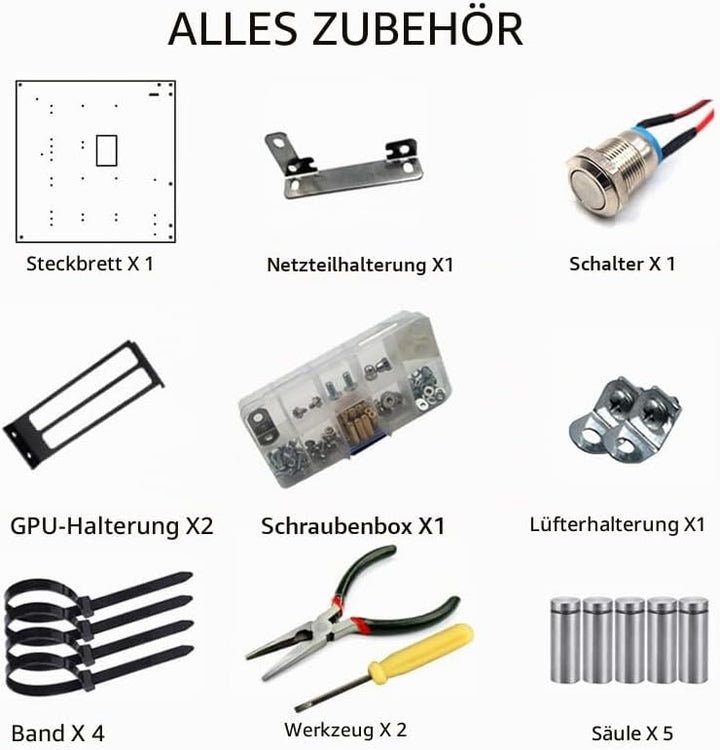DALAIBUKESI DIY Gaming Computer Open Case Acryl Open Chassis Rack Support Motherboards ATX M-ATX ITX