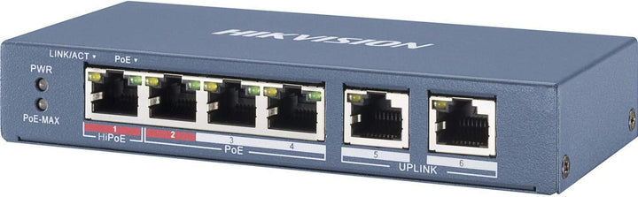 Switch POE+ DE 4 PUERTOS DE COBRE 10/100 (4 PUERTOS POE+ EXTENDIDO 250M) + 2 PUERTOS 10/100. POE 60