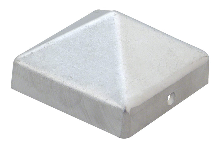 Alberts 217396 Pfostenkappe für Holzpfosten | hohe Form | Aluminiumguss | blank | 111 x 111 mm, 111