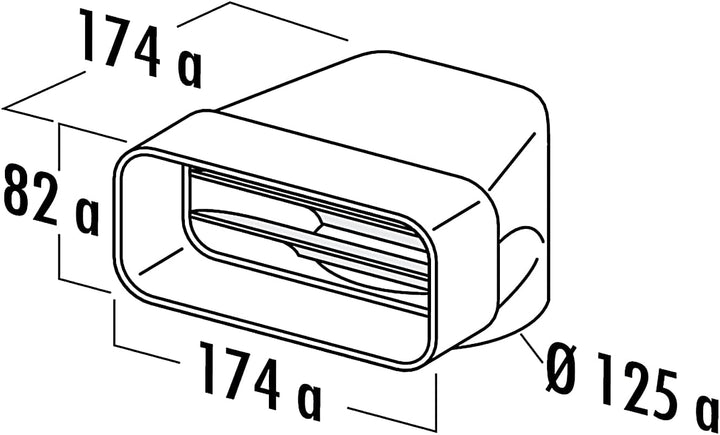 Naber MF-UR 125 Umlenkstück 90° mit Rundrohr, weiss, 900 mm