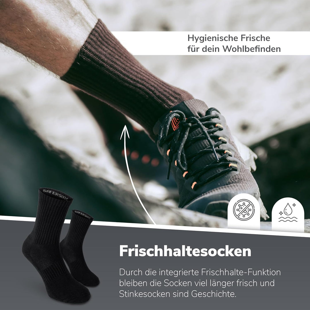 Safersox Mückenschutz Socken für Safari, Tropen, Garten &amp; Outdoor – Damen &amp; Herren 35-38 3er Vorteil