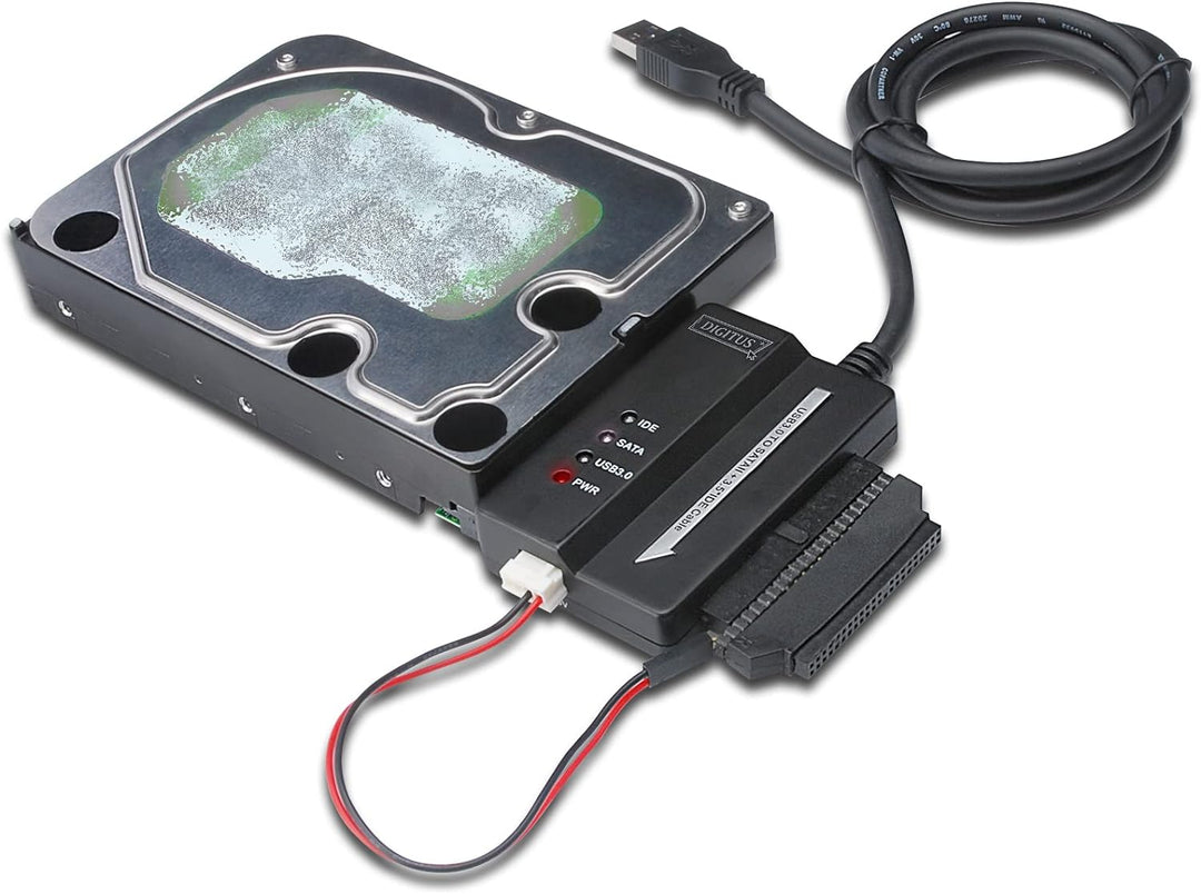 DIGITUS Festplatten-Adapterkabel - USB 3.0 zu SATA2/IDE Konverter - für 2,5/3,5" SSDs/HDDs - 5 Gbit/