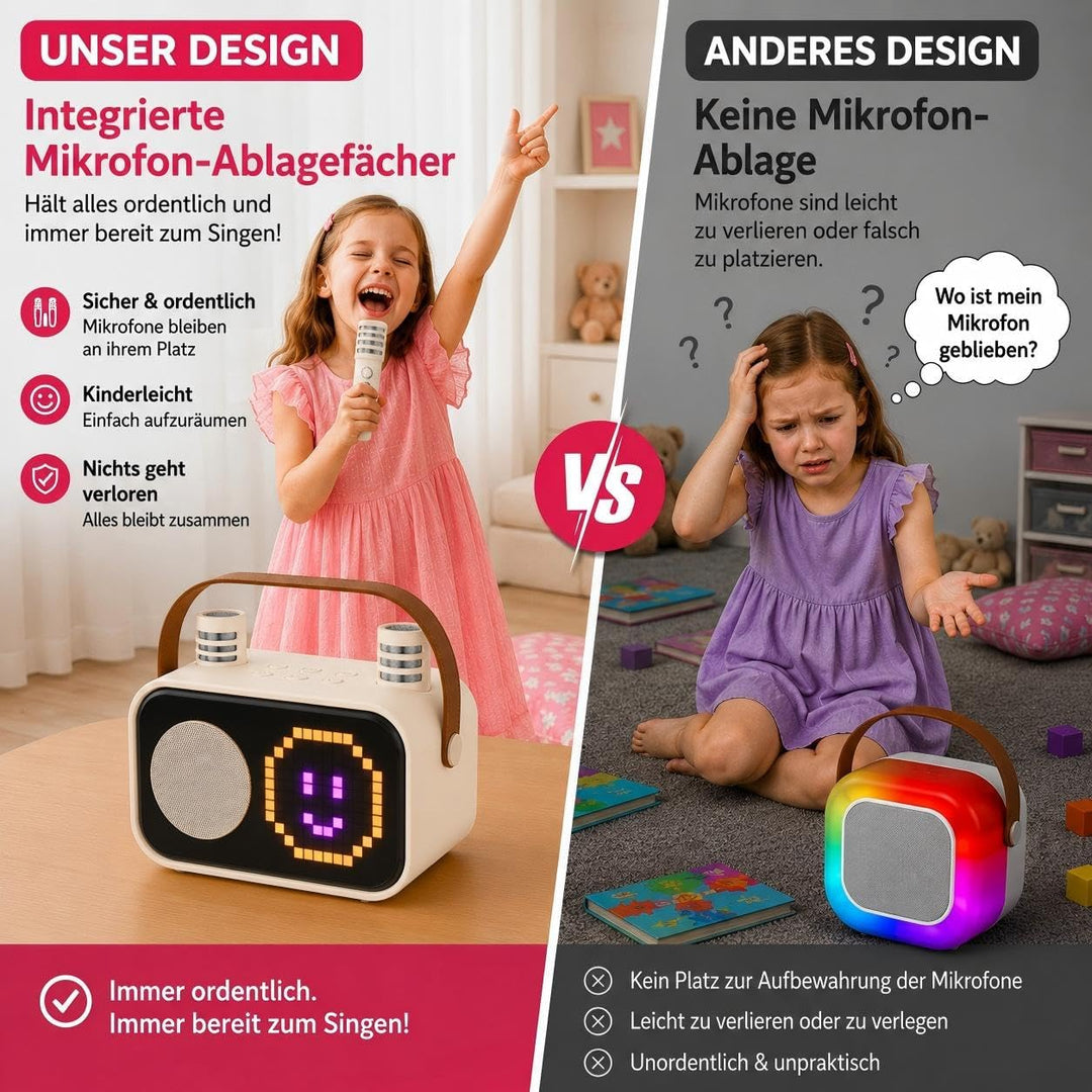 JYX Karaoke Anlage mit 2 Mikrofonen, Karaoke Maschine Kinder mit Professionellem Begleitmodus, Bluet