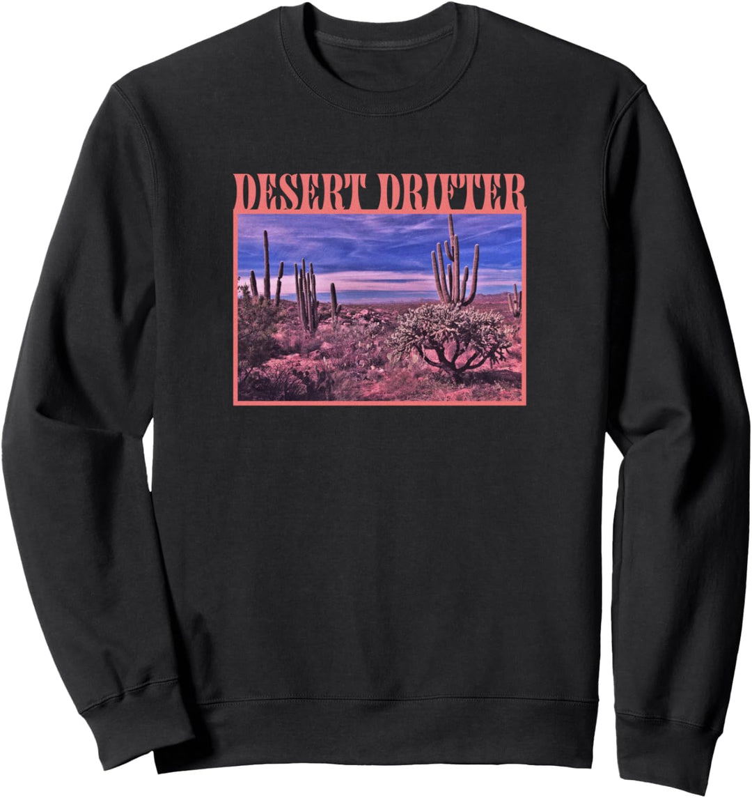Desert Drifter Cactus Sunset Scene Sweatshirt
