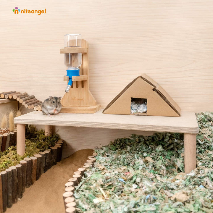 Niteangel Hamster Spielpodest aus Holz für Zwerghamster, Syrische Hamster, Gerbils, Mäuse, Degus ode