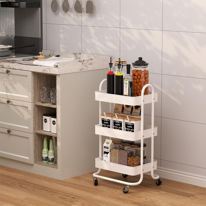 Vicco Rollregal Tron, rollbare Küchen-Minibar, Weiss, 45.9 x 78.7 cm Weiss 45,9x78,7x34 cm, Weiß